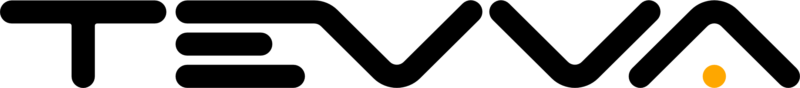 Tevva black logo with orange dot 1