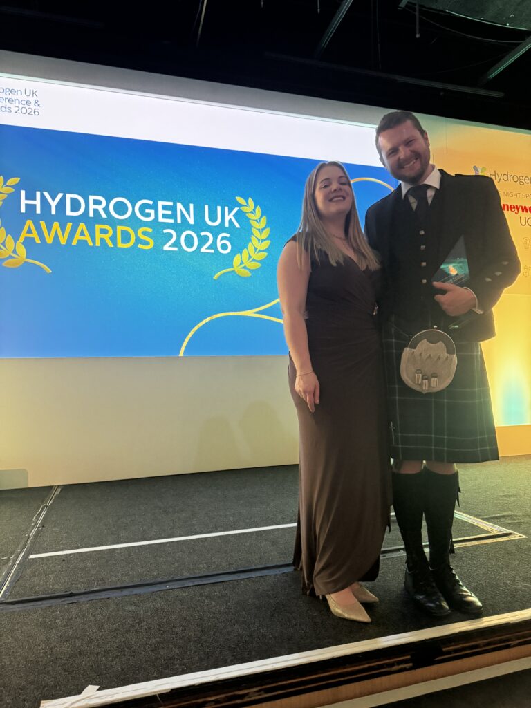 Megan Backhouse and Graham Dixon together during the Hydrogen UK Awards Ceremony.